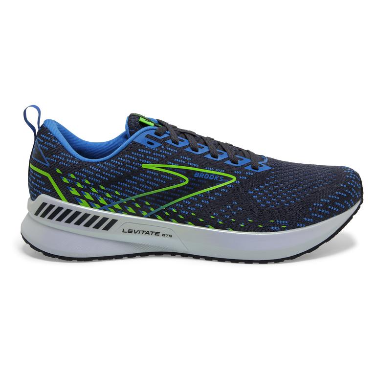 Brooks LEVITATE GTS 5 Springy Road Running Shoes Mens Canada - India Ink/Blue/Green Gecko (JAZ712493